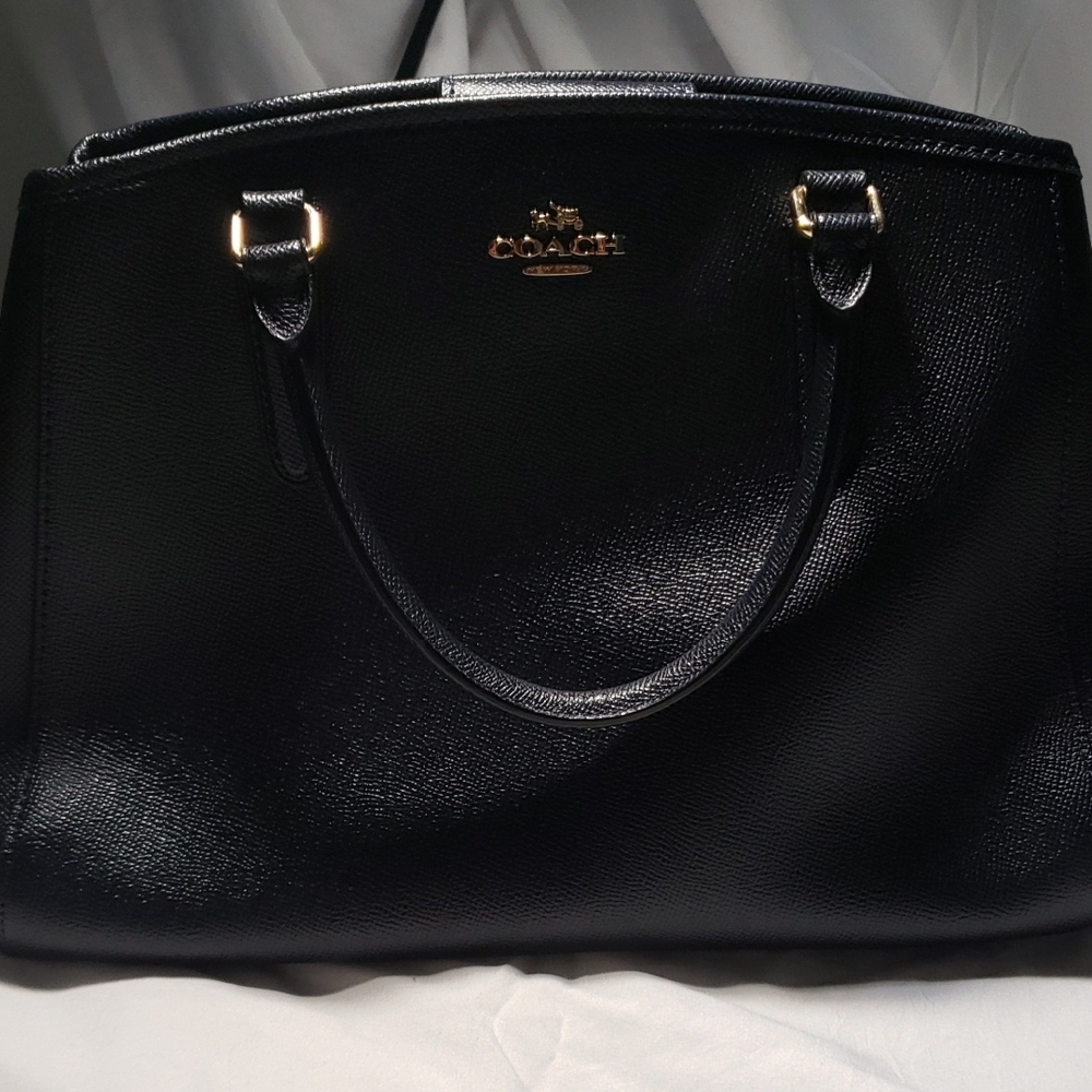 Coach Blue Satchel with Gold Hardware